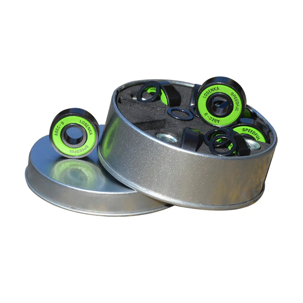 Rodamientos para patines de acero cromado con espaciadores