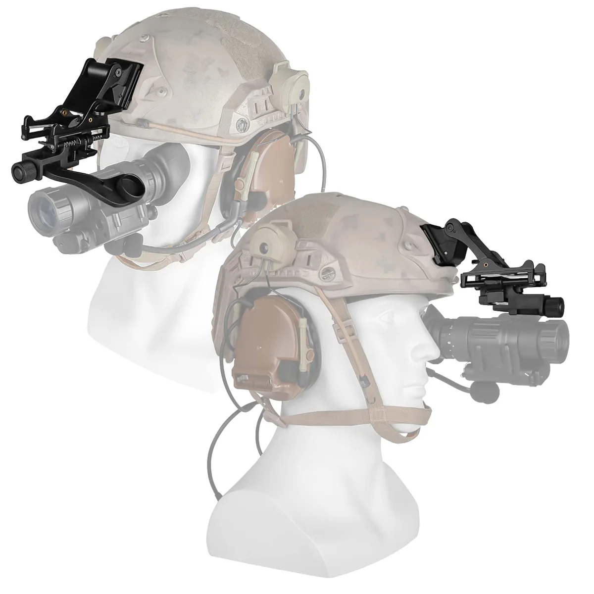 Gafas de visión nocturna PVS 14, montaje NVG, cola de milano, brazo J, soporte de rinoceronte para cascos Rhino NVG PVS-14/PVS-7, soporte de montaje de Metal - imagen 3