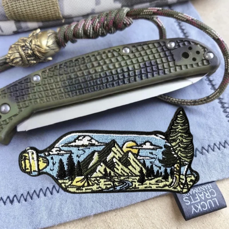 Parche bordado de bosque de montaña, chaleco táctico, insignia de moral con gancho y bucle, pegatinas decorativas para mochila, parches para brazalete para ropa - imagen 4