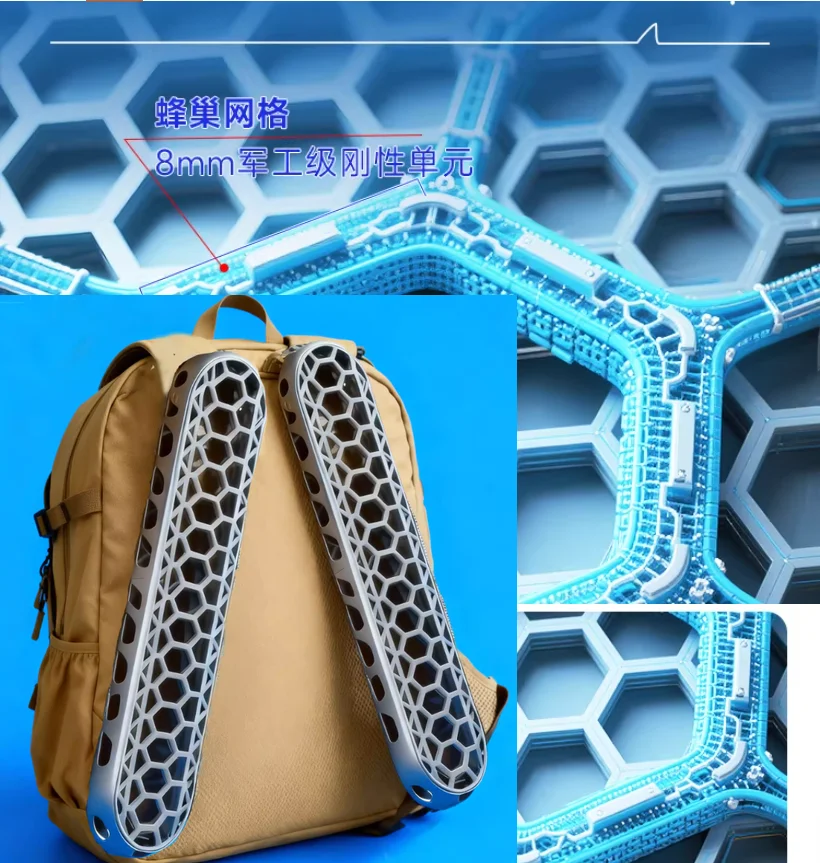 Almohadilla transpirable 3D hueca para mochila ultraligera