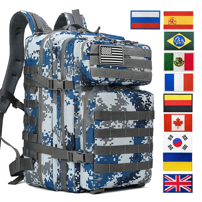 Mochila militar de nailon para hombre, bolsa de viaje de 30L/50L, para caza, senderismo, azul marino, rosa, Camuflaje táctico - imagen 3