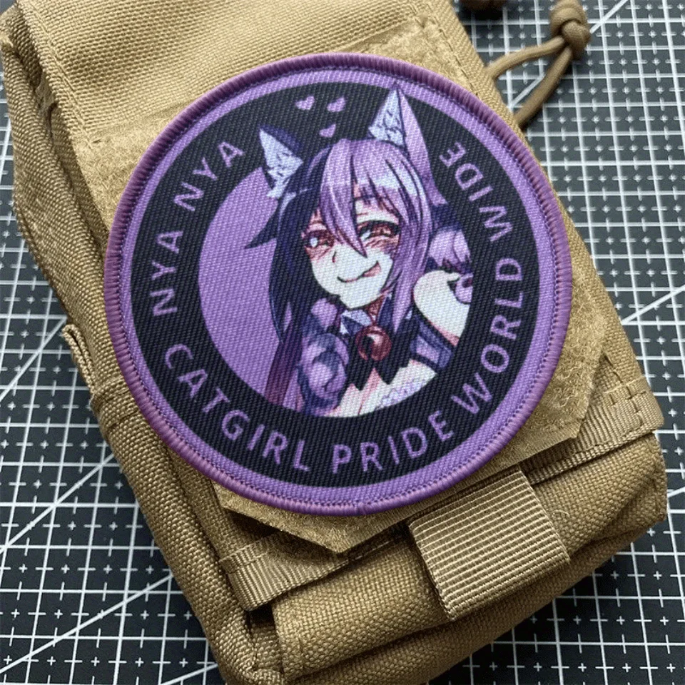 Parche táctico de Anime CatGirls JDM Gun Girl, parches de gancho y bucle impresos, insignia de moral militar, brazalete, mochila, chaleco, pegatinas - imagen 5