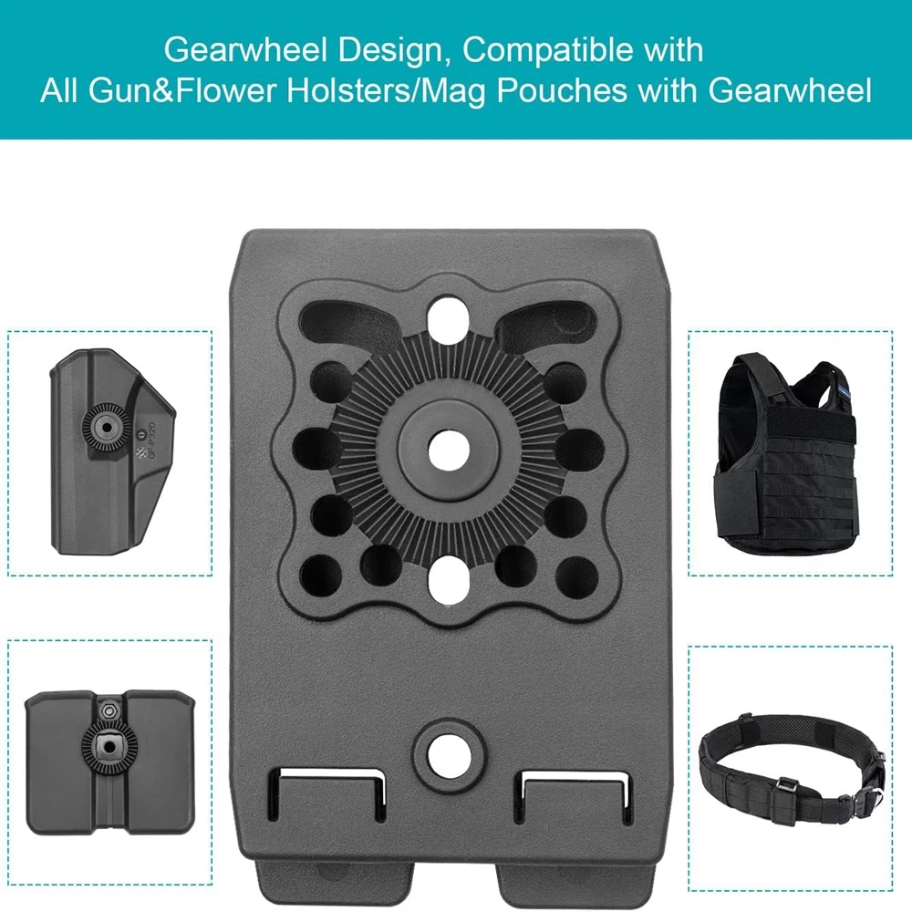 Funda para pistola táctica G17, adaptador Molle, Clips Molle, accesorios, accesorios tácticos de 3 pulgadas para cinturón, funda para pistola, bolsa para revistas - imagen 3