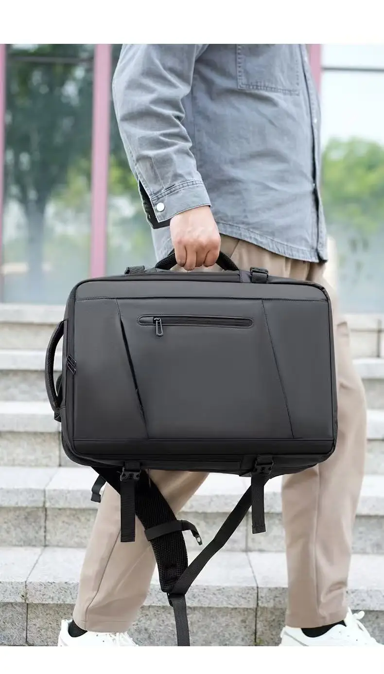 Mochila de viaje de negocios expandible resistente al agua: bolsa para computadora portátil con compartimentos secos/húmedos ​ ​ - imagen 4