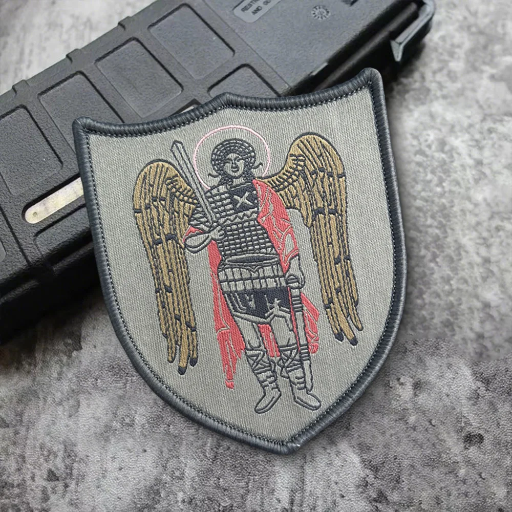 Parches tácticos de San Miguel Arcángel, parche de gancho y bucle de operador, insignia militar de Chevron, brazalete, pegatinas de decoración para mochila - imagen 5