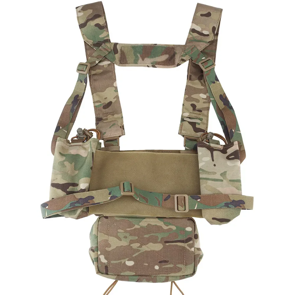 ATFG-Micro aparejo de pecho de camuflaje con soporte para revistas 5,56/7,62, bolsas de ala, bolsa colgante, juego de arnés de hombro con correa gruesa - imagen 3