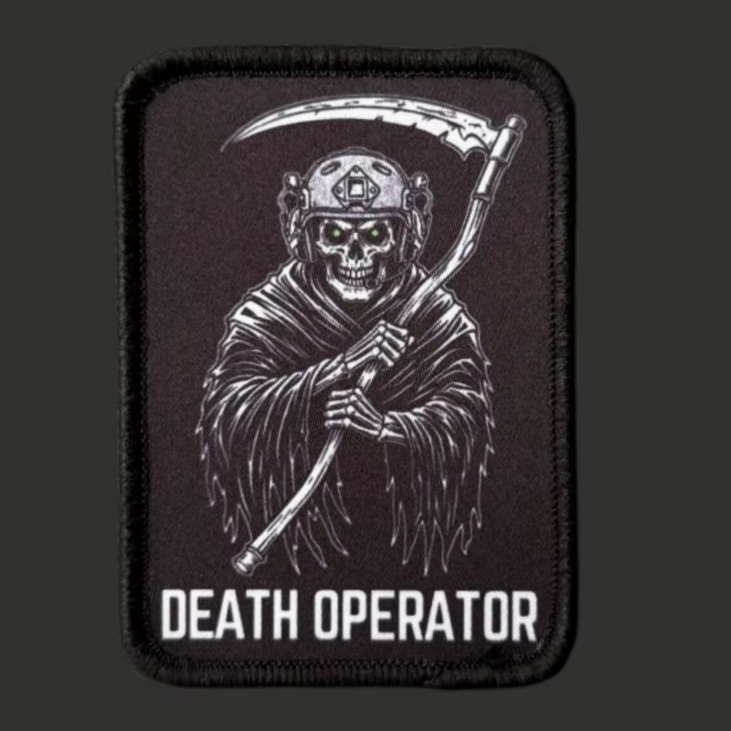 DEATH OPERATOR Parche táctico calavera militar con Velcro para mochila - imagen 2