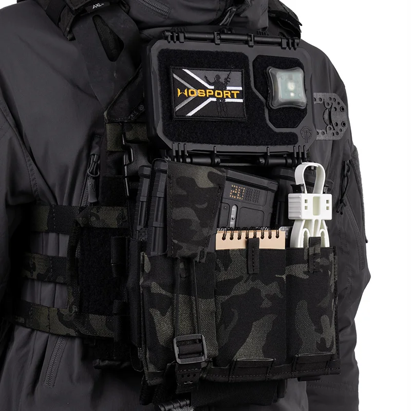 Bolsa táctica de Triple Magaine 5,56 7,62, Panel de funda de revista Molle Triple Flexible multiusos para mochila de chaleco de combate - imagen 3