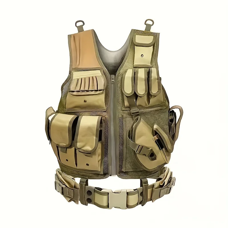 Chaleco táctico militar multifuncional, sistema MOLLE de liberación rápida, múltiples bolsillos para equipo de seguridad Airsoft CS para exteriores - imagen 5