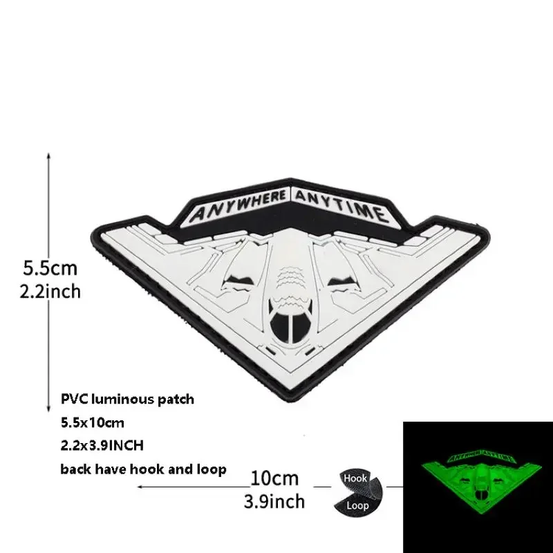 Accesorios para bolsa al aire libre, insignia de moral de avión para Dron de combate ruso bordado, brazalete luminoso de PVC con parche de gancho - imagen 5