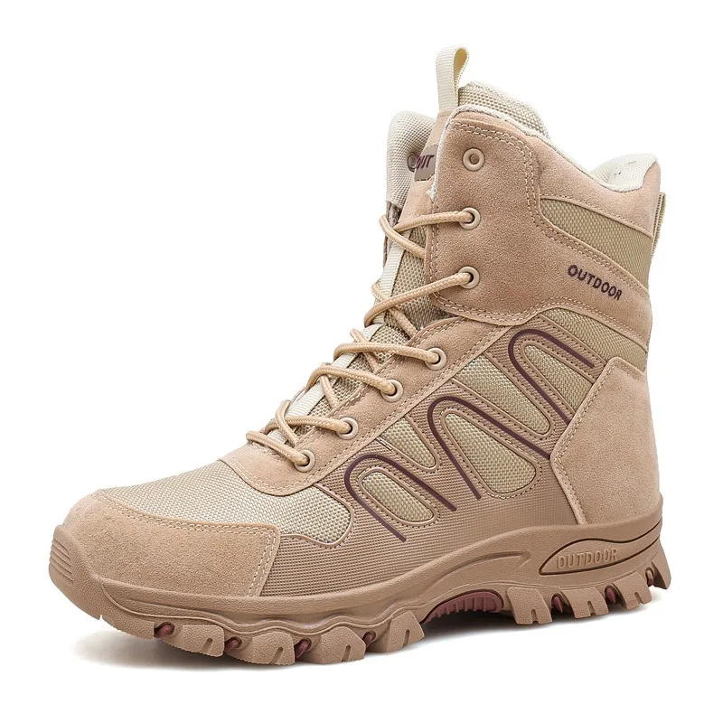HIKEUP-Botas de senderismo de alta calidad para hombre, zapatos militares tácticos especiales, a la moda, impermeables, talla 39-47, Invierno - imagen 4