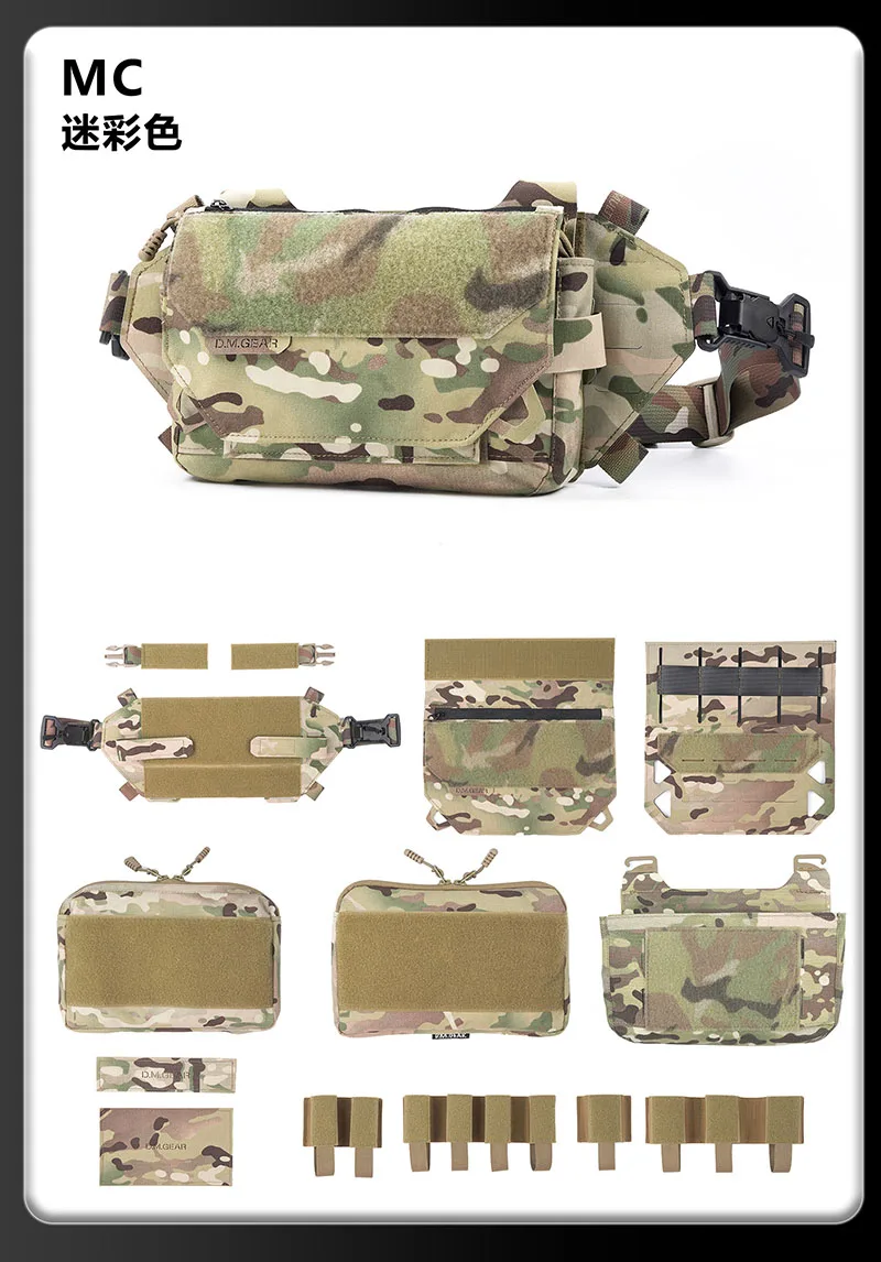 Riñonera multifuncional de camuflaje, bolso táctico para colgar en el pecho, bandolera, bolsillo funcional - imagen 4