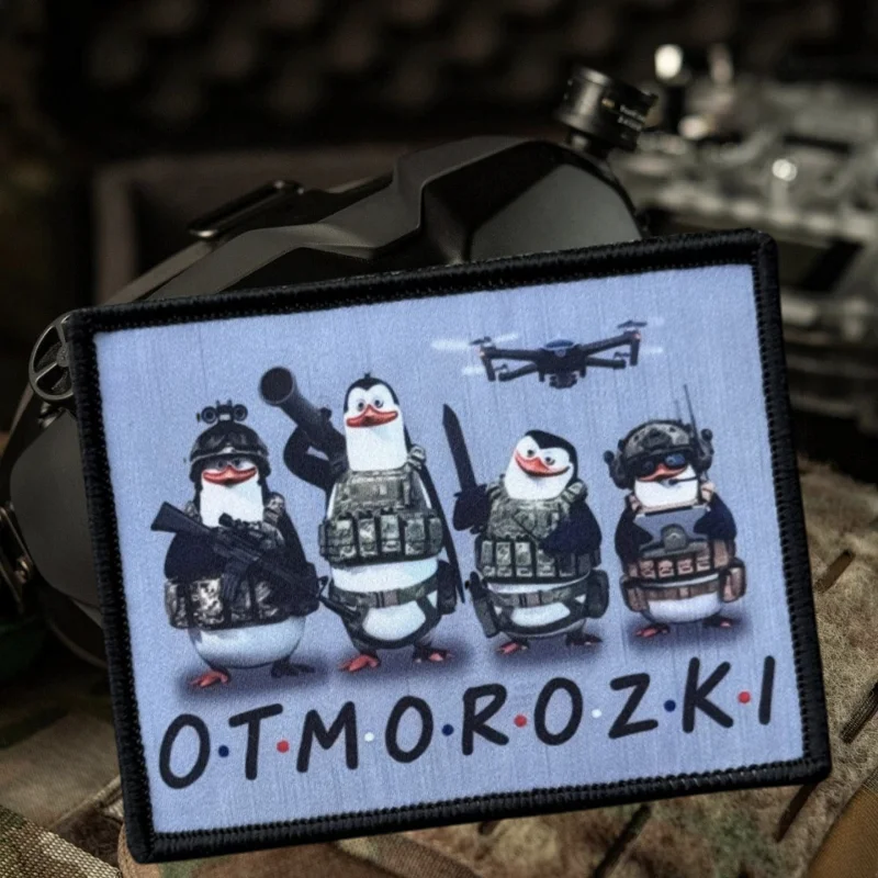 Parche con estampado del equipo de pingüinos, chaleco táctico, insignia de moral con gancho y bucle, pegatinas decorativas para mochila, parches para brazalete para ropa - imagen 5