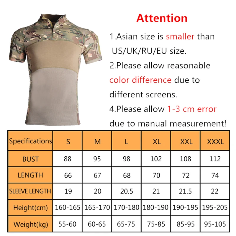 Camiseta táctica HAN WILD, camisa de manga corta para ciclismo, Camping, senderismo, combate, caza, camuflaje, Softair, elástica - imagen 2