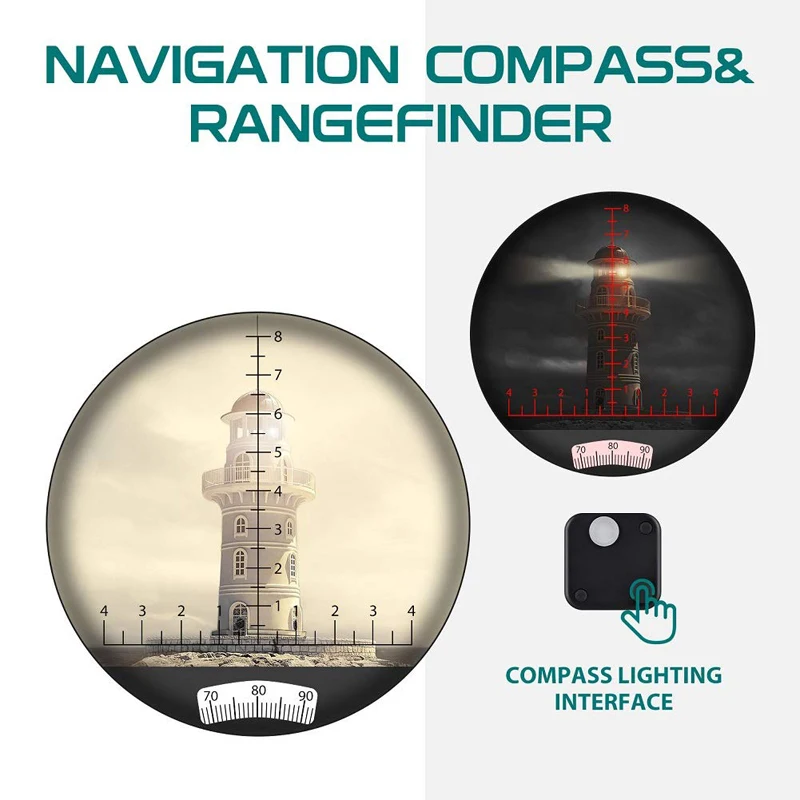 Binoculares 10x50 telescopio militar marino adultos impermeable con telémetro brújula BAK4 prisma HD observación de aves para caza - imagen 2