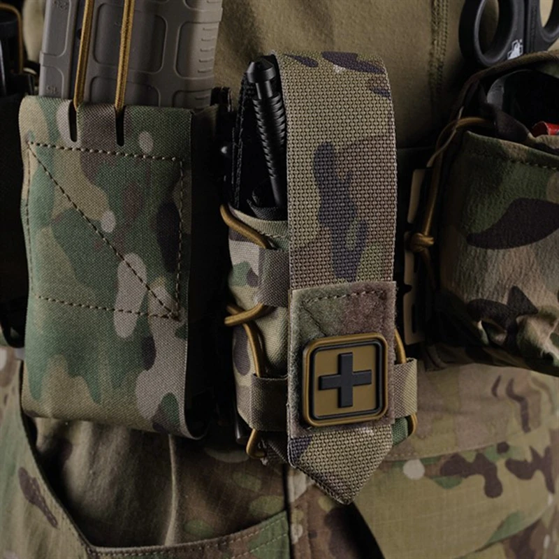 Bolsa táctica de torniquete Molle para exteriores, cubierta abatible Universal, bolsa de almacenamiento de torniquete, herramienta de tiro de caza, bolsa Molle elástica - imagen 3