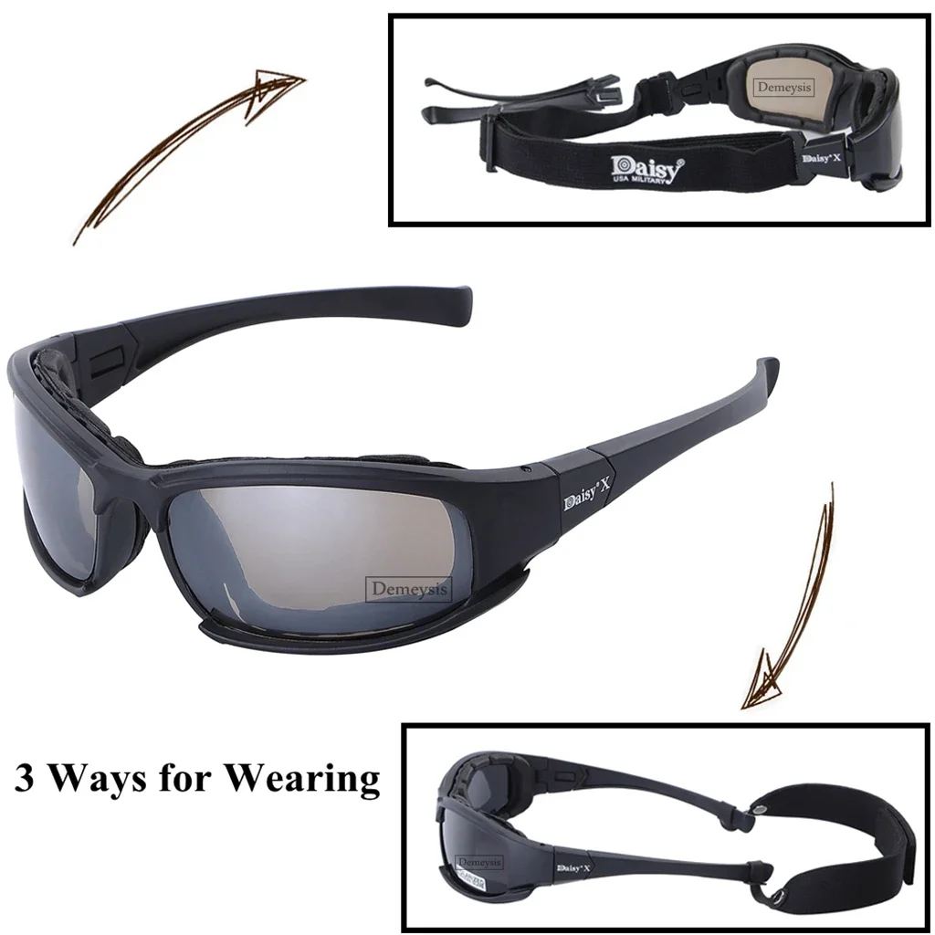 Gafas polarizadas de camuflaje táctico para hombre, gafas de caza para tiro al aire libre, Kit de 4 lentes, gafas de sol para senderismo - imagen 5