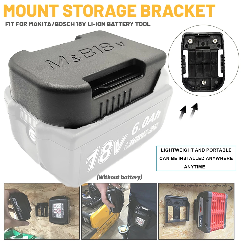 10 Uds. Soporte para estante de almacenamiento de batería para Makita para bosch 14,4 V 18V dispositivos de fijación batería de alimentación - imagen 2
