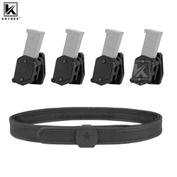 KRYDEX IPSC USPSA IDPA cinturón de tiro de 3 pistolas de 1,5 pulgadas con 4 Uds. Bolsas magnéticas para pistola de velocidad multiángulo funda equipo de caza
