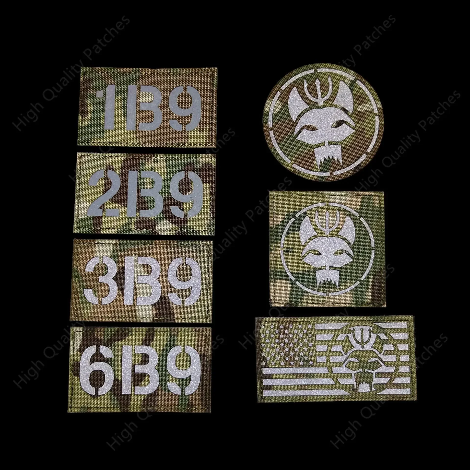 Parche militar táctico infrarrojo 3D, insignia reflectante de PVC, bandera americana, brazalete de ventilador militar - imagen 3