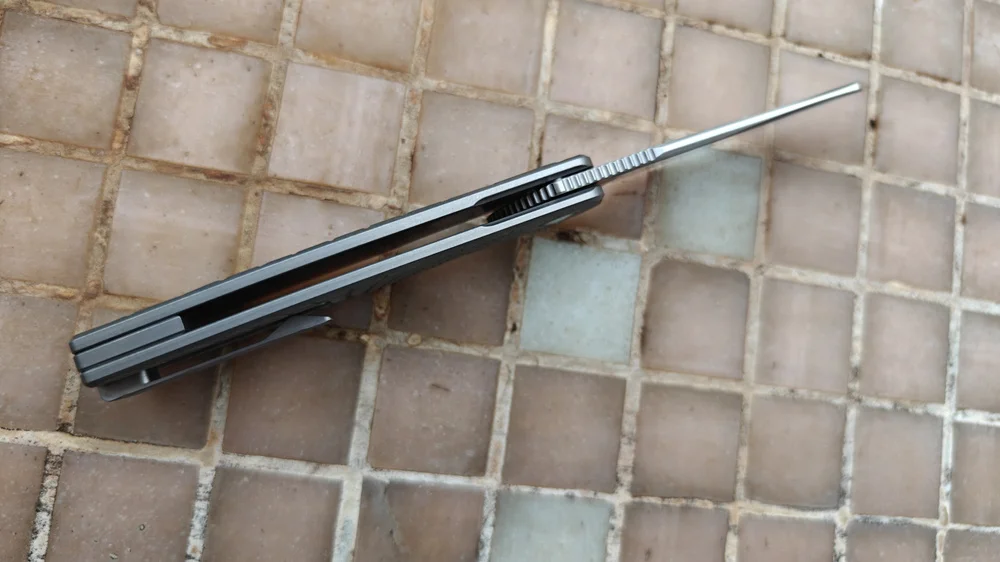 JUFULE Brown Cortex XL – Navaja táctica EDC frontal titanio 154CM - imagen 5