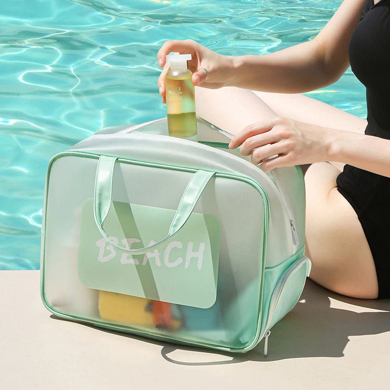 Bolsa de almacenamiento impermeable para natación, bolso de mano transparente, bolsa de viaje, malla seca y húmeda, bolsillo para zapatos de playa y piscina, XA511A - imagen 3