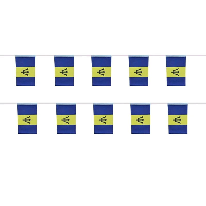 Barbados Bunting flags 14x21cm 20pcs/lot Barbados String flags Pennant Banner Festival fiesta de fiesta para decoración