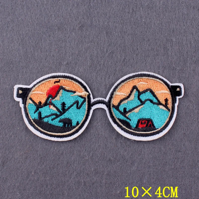 Parche de Camping para planchar en la ropa, parches de rayas para vacaciones, pegatinas de ropa, insignias de bucle de gancho de viaje DIY en mochila - imagen 3