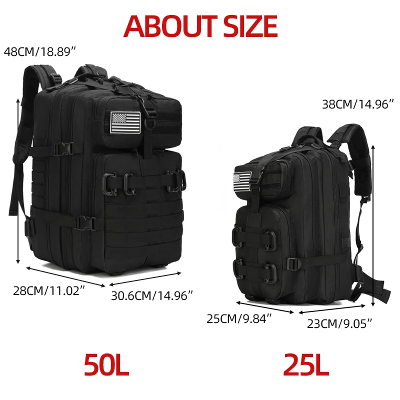 Mochila de fitness para deportes al aire libre para hombre de 25 L /50 L, mochila Modular de adiestramiento al aire libre, mochila de caza - imagen 5