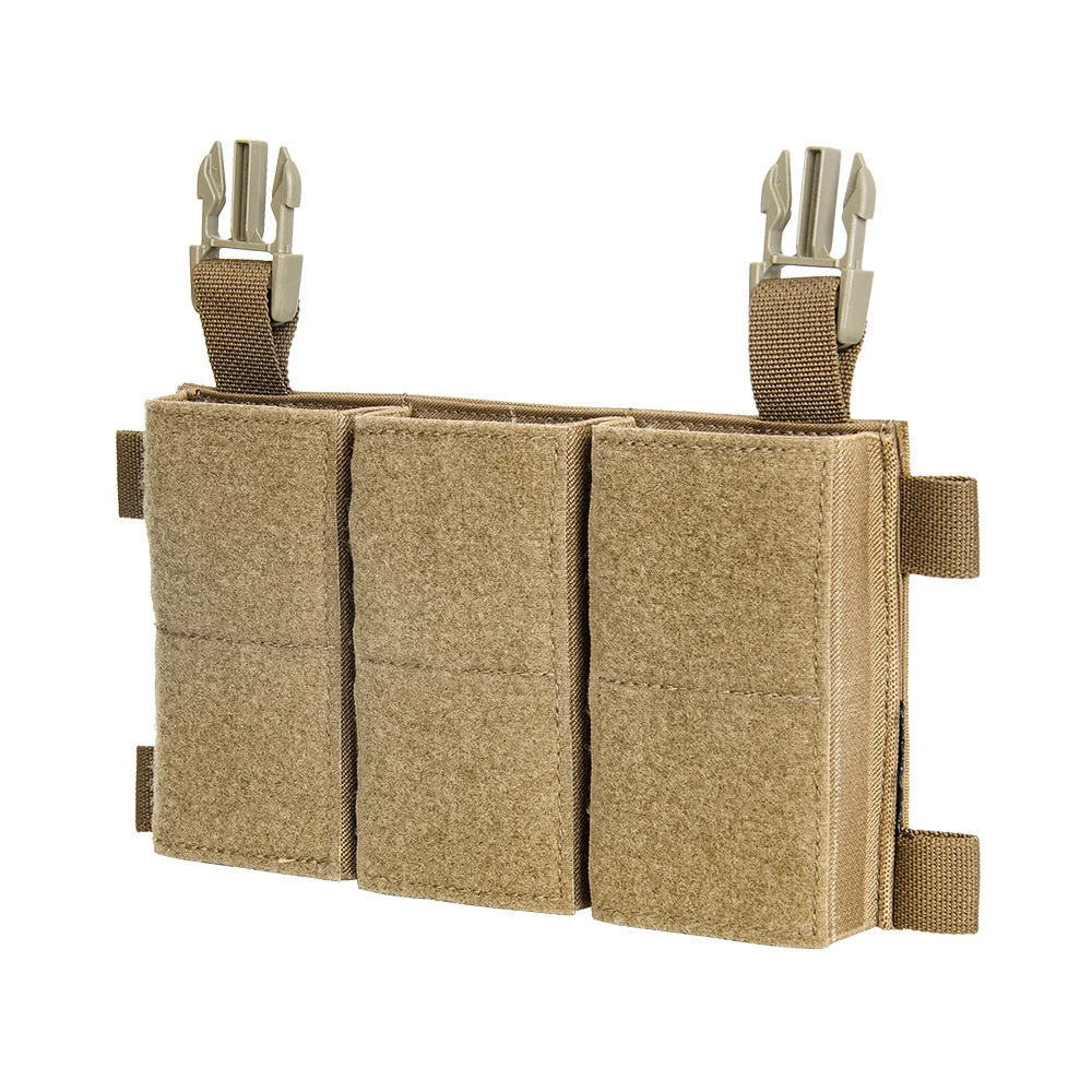 Triple 5,56 7,62 AK47 bolsa de revistas, Panel de bucle de inserción de repuesto, conexión de hebilla de 1 pulgada para chaleco táctico LV119 FSCK AVS FCPC - imagen 2