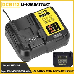 Cargador de batería de iones de litio DCB112 para DeWalt 10,8 V 12V 14,4 V 18V 20V 2A cargador de batería de litio para batería de herramientas eléctricas
