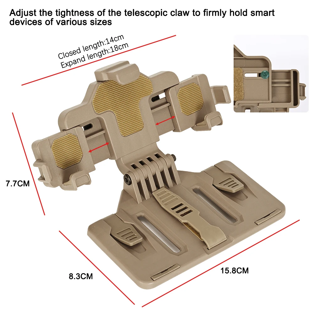 Tablero de navegación frontal MOLLE, navegador plegado Universal, soporte para dispositivos inteligentes, bolsa táctica de administrador, chaleco FCPC, accesorio de caza - imagen 3