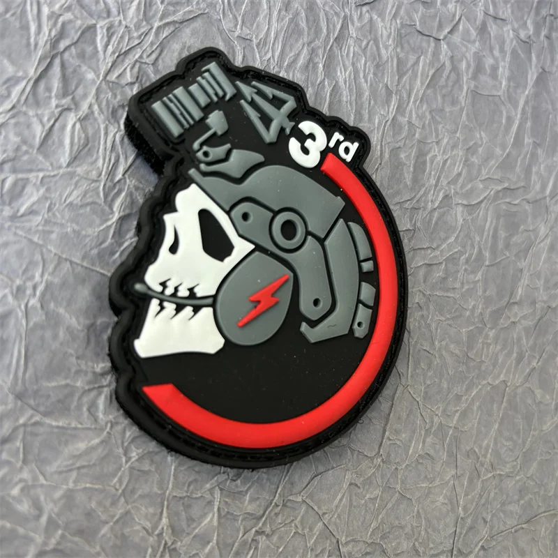 Parche de PVC con calavera para casco táctico, insignia de moral para ropa, parches militares con gancho y bucle, pegatinas para mochila, brazalete - imagen 4
