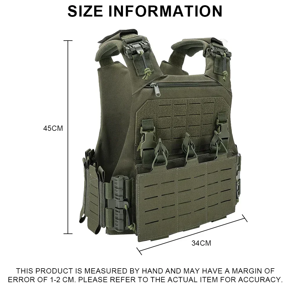 Tactical VCU Vest Lightweight Laser Cut Plate Quick Release Buckle Gear Hunting Plate Carrier With 556 762 Magazine Pouch - imagen 3