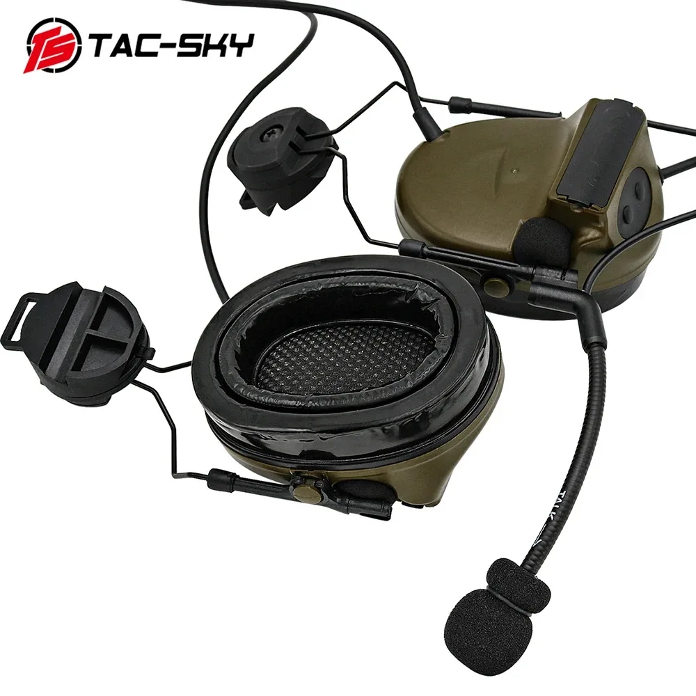 TAC -SKY COMTA II auriculares tácticos con adaptador de riel de arco protección auditiva auriculares Airsoft orejera de tiro con cancelación de ruido - imagen 4