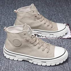 Zapatillas tácticas lona gris vulcanizadas hombre transpirables 2025