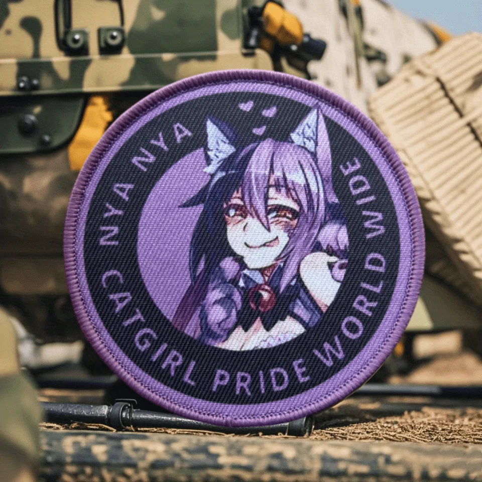 Parche táctico de Anime CatGirls JDM Gun Girl, parches de gancho y bucle impresos, insignia de moral militar, brazalete, mochila, chaleco, pegatinas - imagen 2