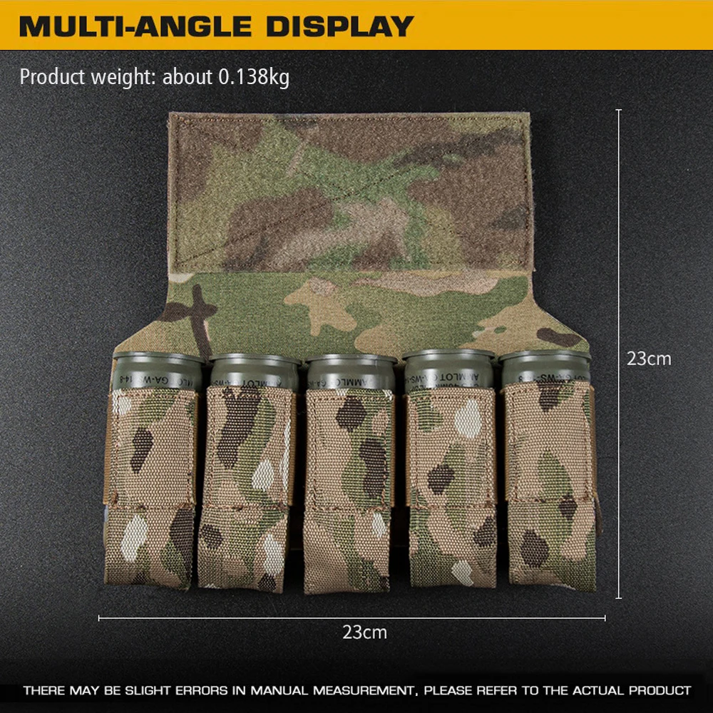 Bolsa táctica M203 de granada Quintuple, bolsa de bomba Flash de granada de humo, chaleco Modular de caza, soporte para revistas Airsoft, accesorio - imagen 5