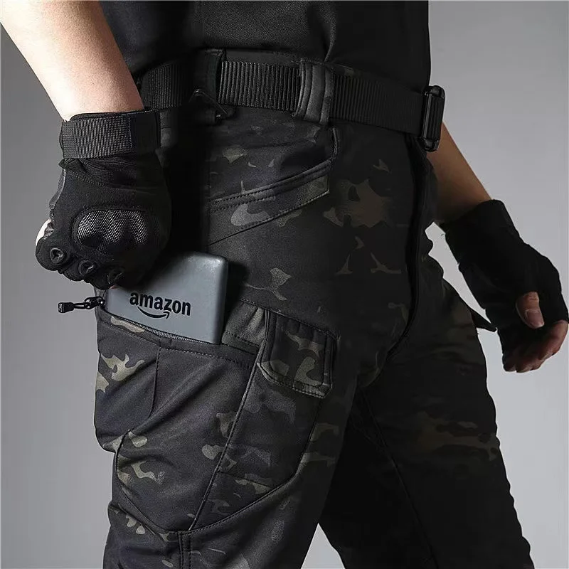 Hombres invierno impermeable pescado escalada Trekking capucha chaquetas táctica SharkSkin senderismo pantalones militares ejército caza Camping pantalones - imagen 2