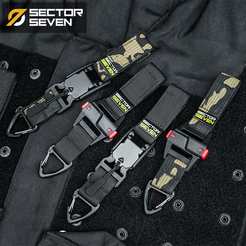 Llavero de supervivencia con gancho de un solo punto, hebilla desmontable rápida triangular multiusos - imagen 3