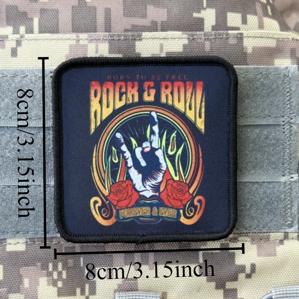 Insignia de moral impresa divertida de Rock, emblema militar, brazalete táctico personalizado, gancho y bucle, ropa, mochila, accesorios, pegatinas - imagen 2