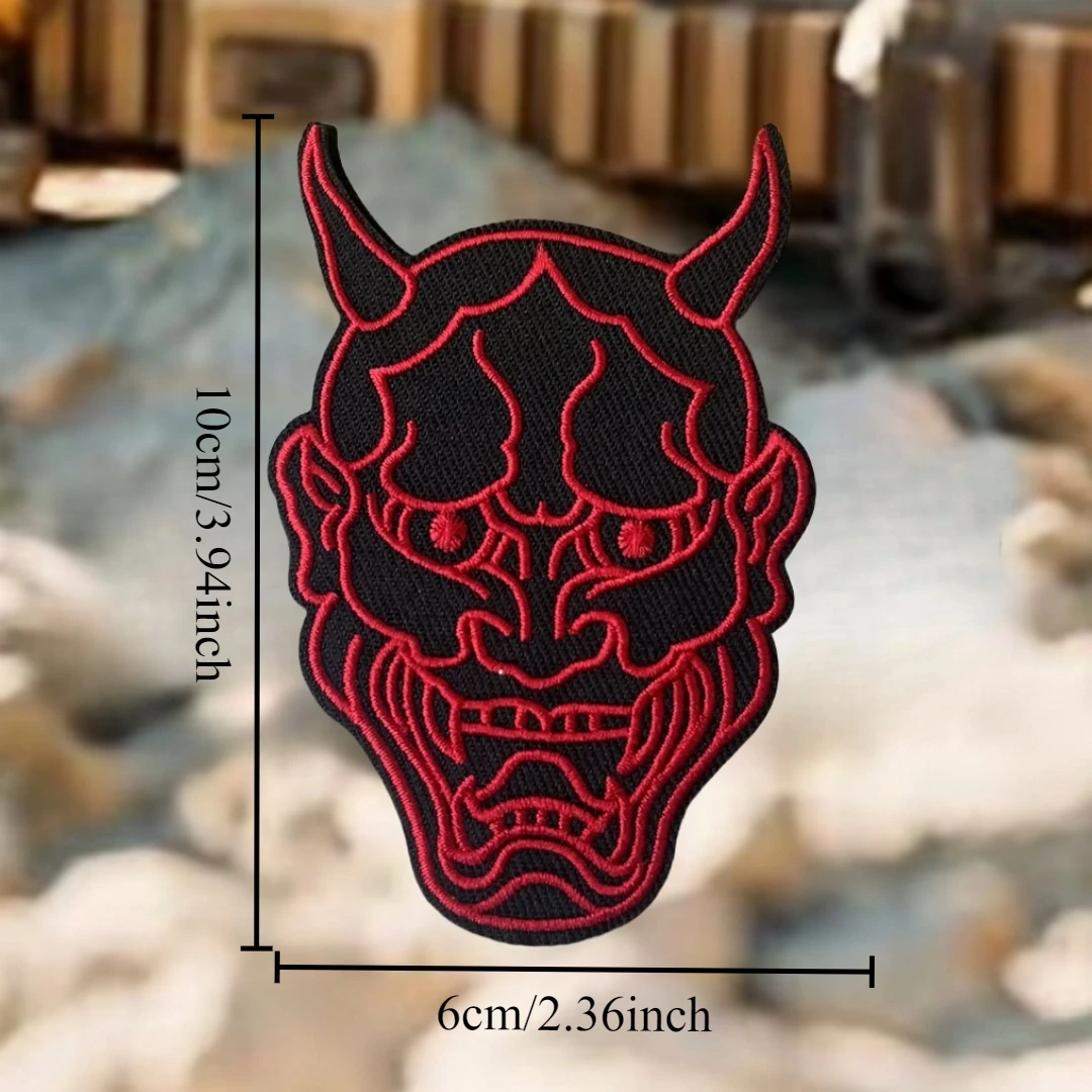 Insignia de moral táctica Chevron "Demon", brazalete decorativo del ejército militar, parches de gancho y bucle bordados, pegatina para mochila - imagen 2