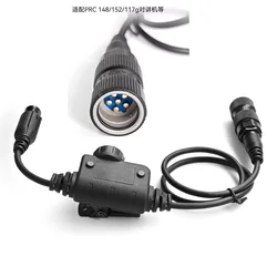 Conector PTT 6 pines estándar militar para auriculares tácticos