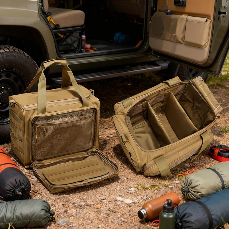 Bolsa de Picnic para acampar al aire libre, bolsa de almacenamiento de herramientas para uñas en el suelo, bolso Oxford multifunción para acampar