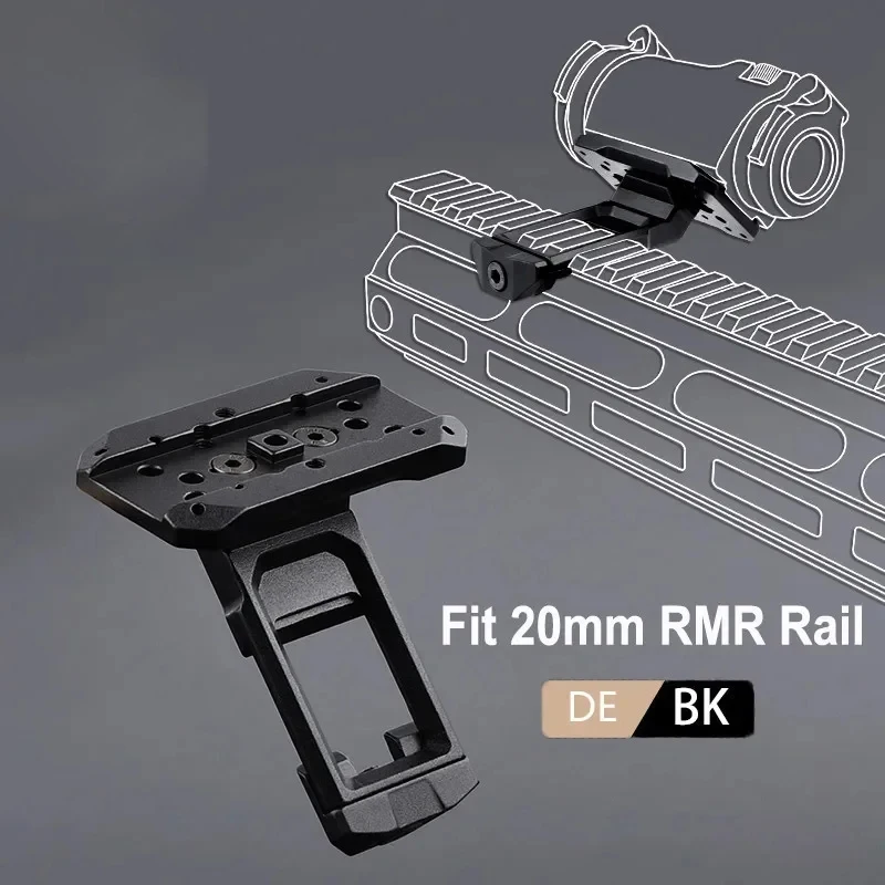 Óptica de puntería táctica RMR, mira de punto rojo, 45 °, Base de montaje Offset, riel Picatinny de 20mm, AR15, accesorios para Airsoft, WADSN - imagen 3