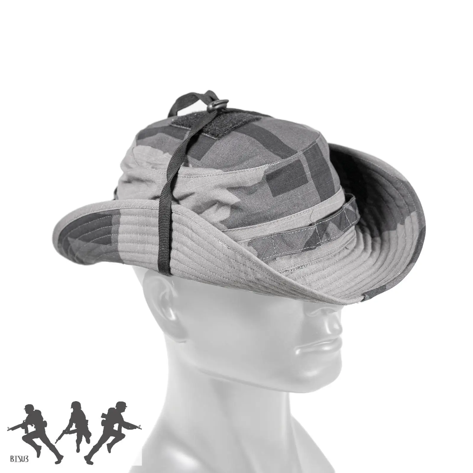 Sombrero táctico de camuflaje con bloque en T para caza al aire libre, sombrero con borde redondo, sombrero de pescador, sombrero de ala larga - imagen 4