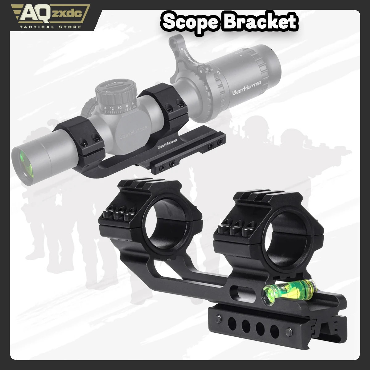 AQzzdc soporte de alcance táctico 1 pulgada 30mm anillos de mira óptica soportes de mira telescópica voladiza uso para rieles de cola de milano de 11mm 20mm