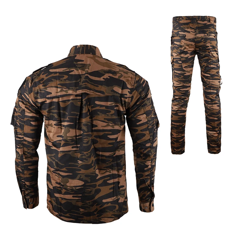 Traje táctico marrón de camuflaje al aire libre para hombre, uniforme de senderismo, ropa de caza, ropa de entrenamiento de combate - imagen 3
