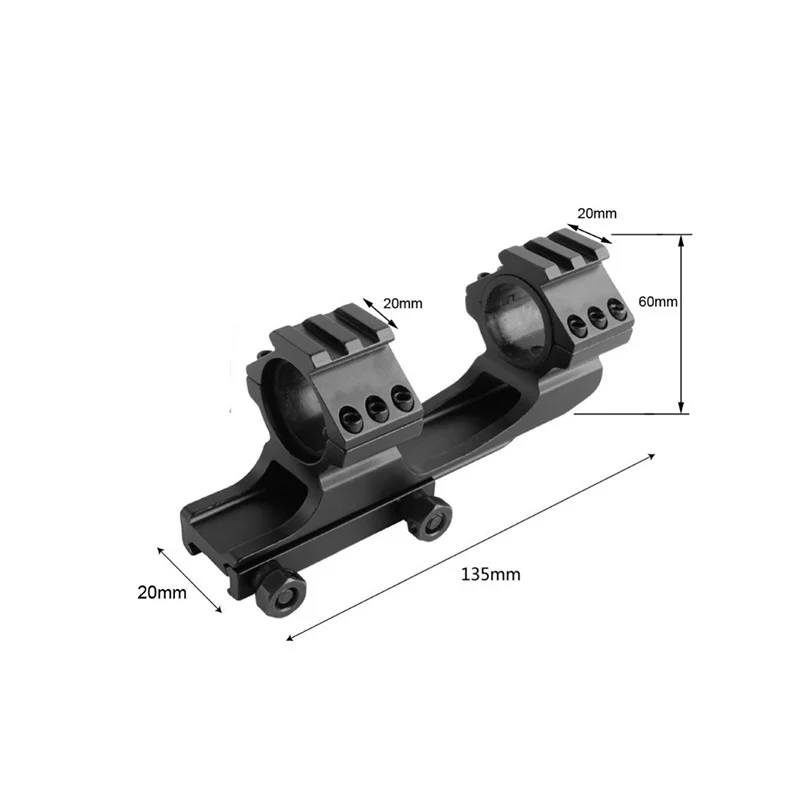 Soporte voladizo para alcance de 30mm y 1 pulgada con riel Picatinny superior de 20mm, base de 20mm, doble anillo, para caza, accesorios para pistola de juguete - imagen 2