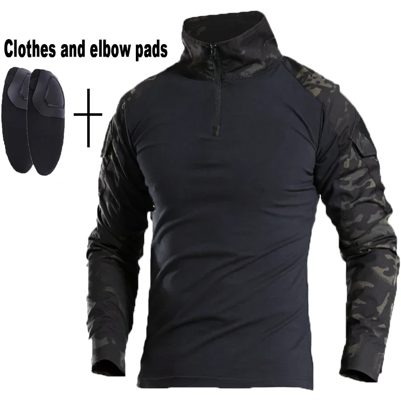 Trajes tácticos, trajes de uniforme militar, camisas de caza de camuflaje, pantalones Cargo + almohadillas, conjuntos de ropa de caza de Paintball Airsoft para exteriores 1 - imagen 5